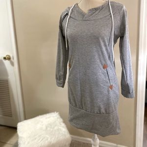 Grey hoodie sweater dress